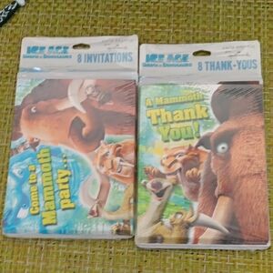 Hallmark Ice Age Invitations and Thank-You Cards Set - Blue and Yellow